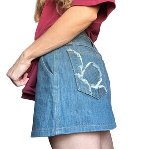 Y2K 90’s Frankie B. Daisy Pockets Classic Blue Denim Mini Skirt